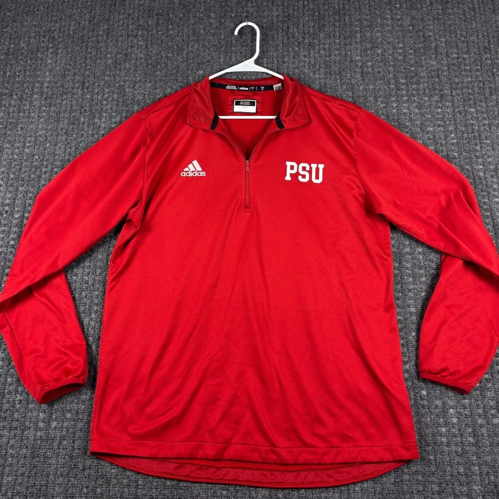 Adidas Aeroready PSU Quarter Zip Pullover Athletic Shirt Large Red